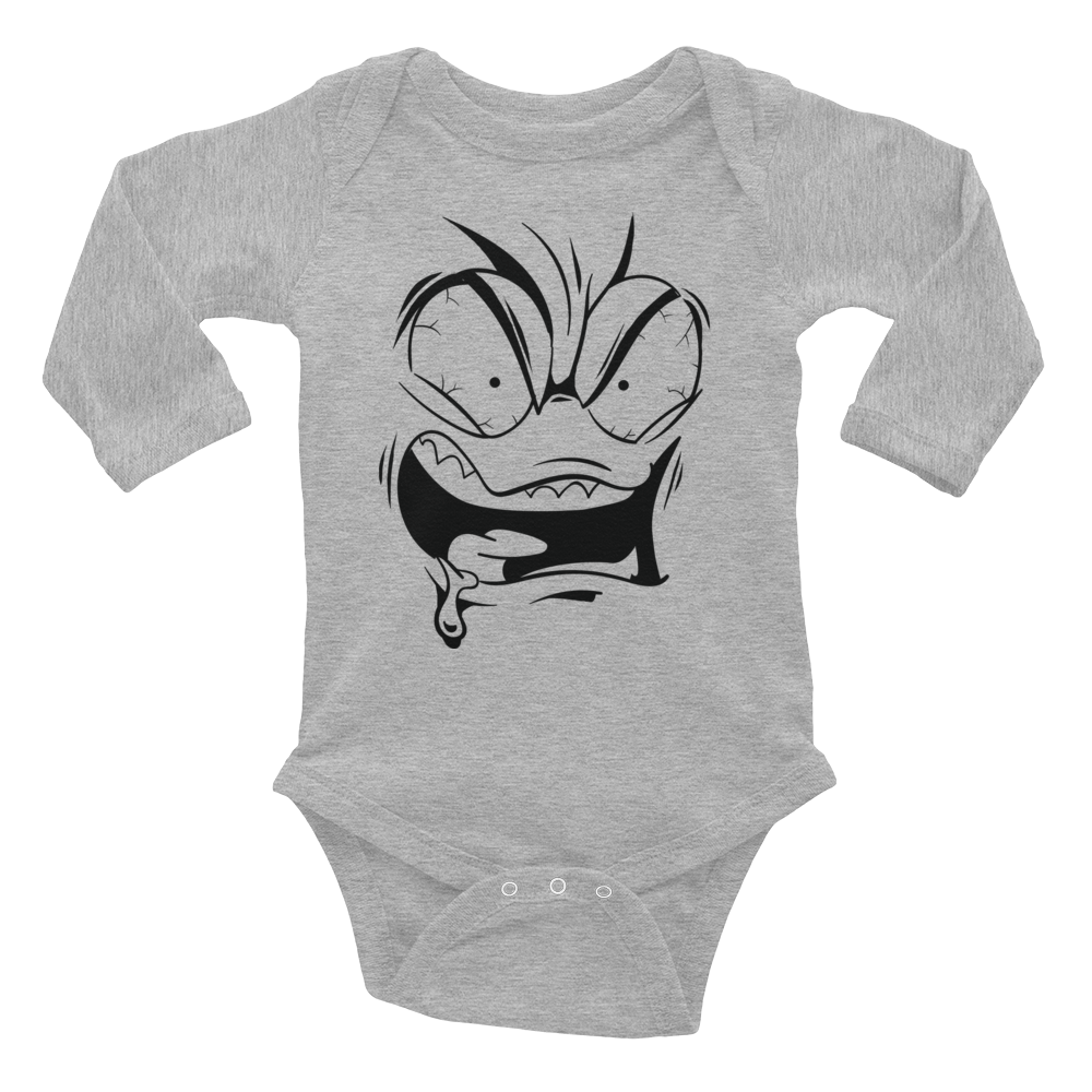 Angry Face Infant Long Sleeve Bodysuit