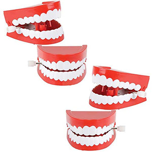 Wind Up Chattering Teeth Novelty and Gag Gifts, 2.5" Inches (4-Pack)