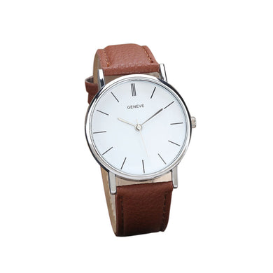 Casual Leather Band Analog Quartz Wrist Watch