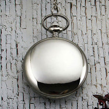 Vintage Steampunk Pure Silver Pocket Watches Chain Necklace/Pendant Gift Box Bag Set P300CK WB For Women Man Gifts