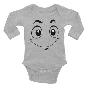 Smile Face Infant Long Sleeve Bodysuit
