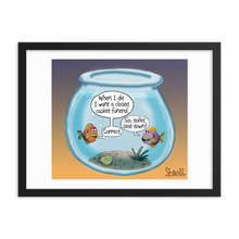 Final Flush Cartoon Framed print