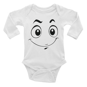 Smile Face Infant Long Sleeve Bodysuit